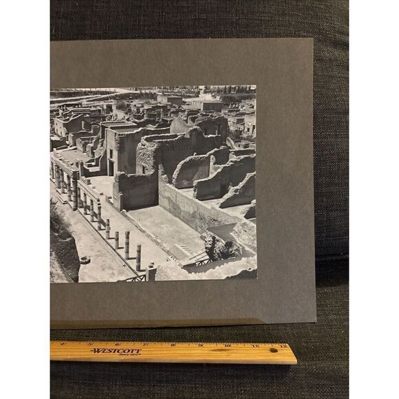 Antique Herculaneum Colonnade Mounted Ancient Roman Architecture Photo Ruins - Picture 3 of 5